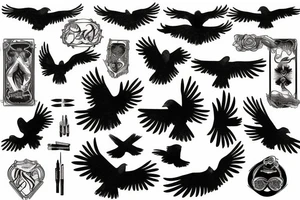 Black raven tattoo idea