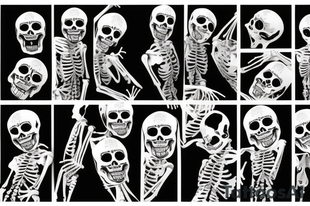 Skeletons dancing in the moon tattoo idea