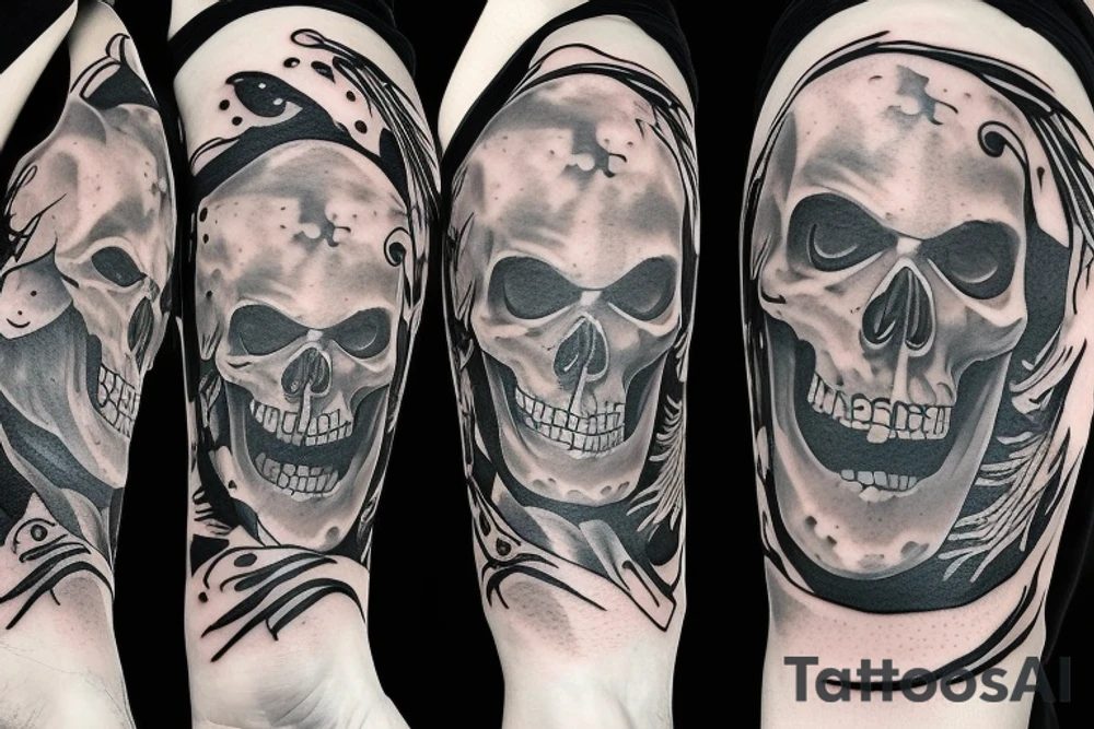Skeletons dancing in the moon tattoo idea