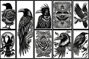 Black raven tattoo idea