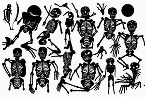 Skeletons dancing in the moon tattoo idea