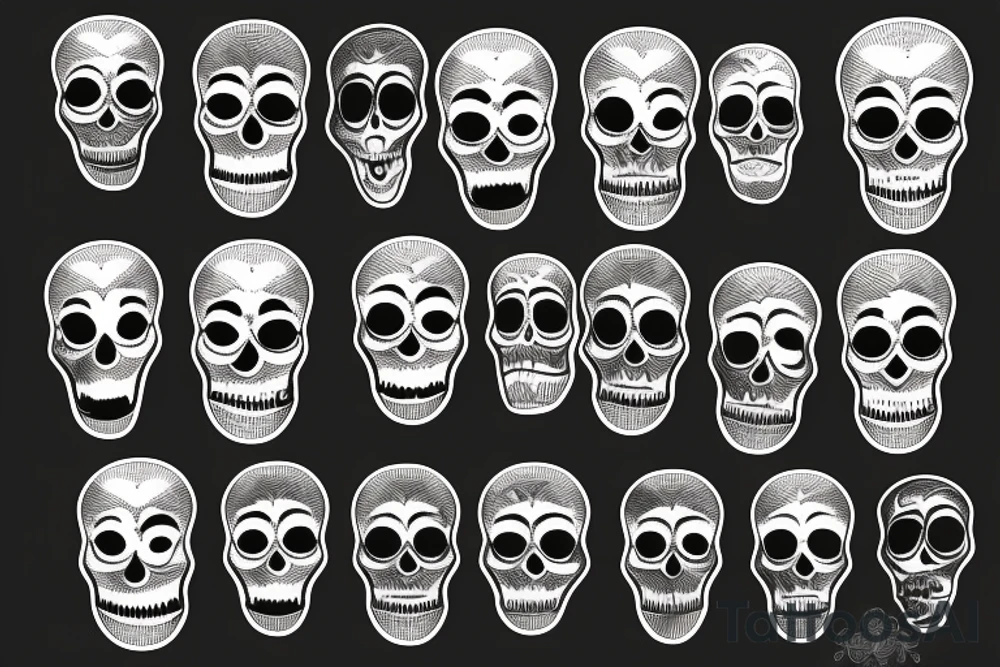 Skeletons dancing in the moon tattoo idea