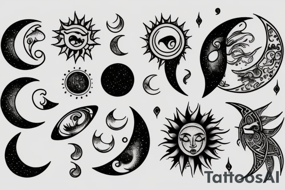 The sun and the moon tattoo idea