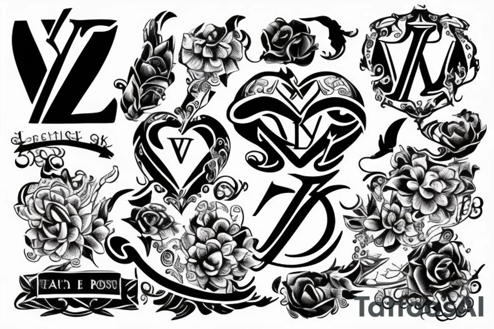 LV inscription tattoo idea