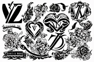 LV inscription tattoo idea