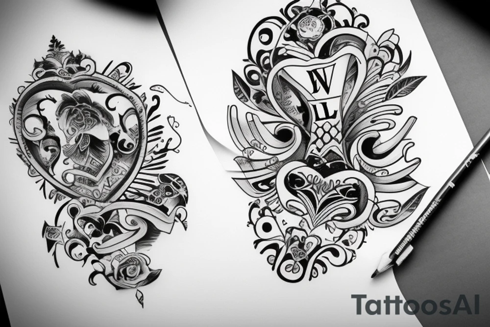 LV inscription tattoo idea