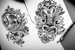 LV inscription tattoo idea