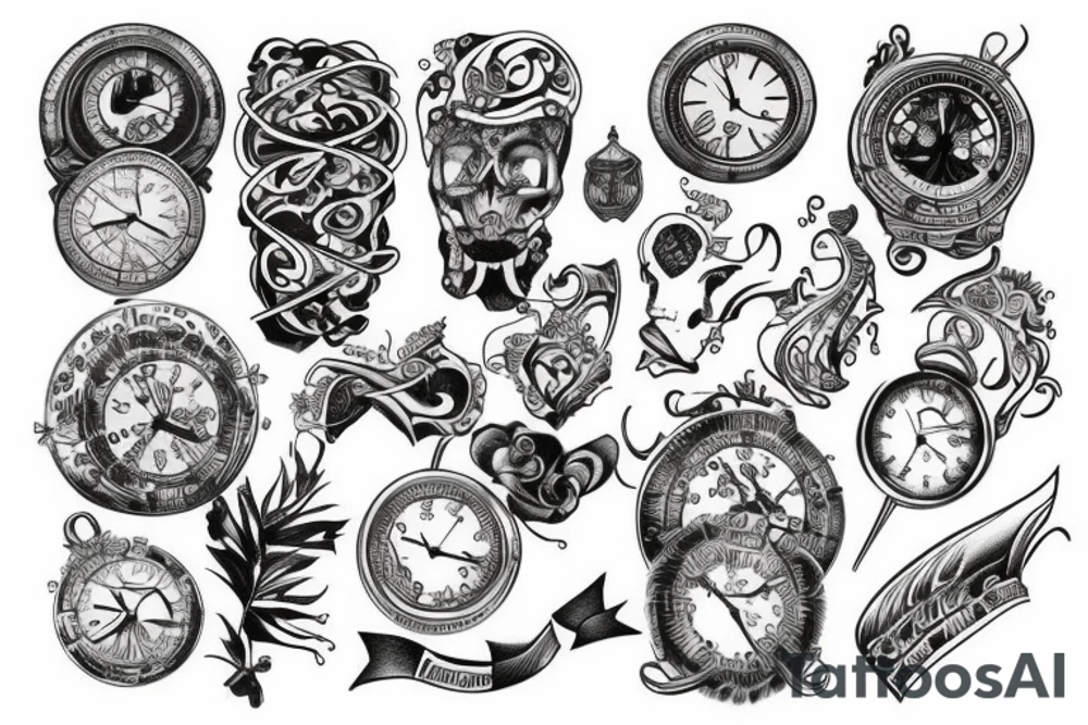 oldschool tattoo about time tattoo idea