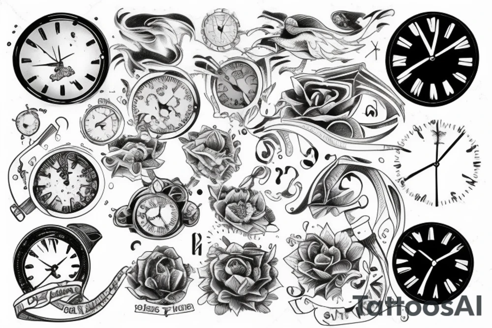 oldschool tattoo about time and space tattoo idea
