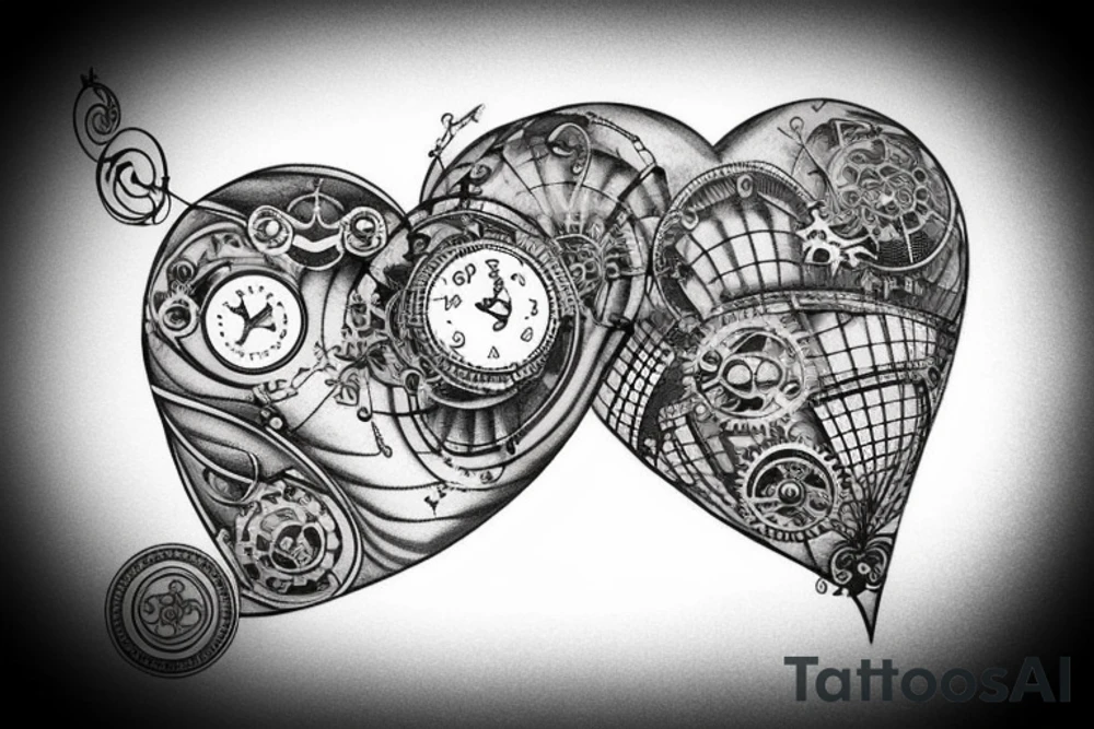 steampunk heart tattoo idea