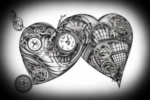 steampunk heart tattoo idea