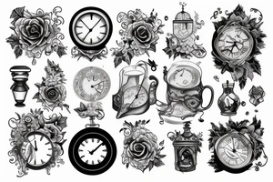 oldschool tattoo about time with hourglass tattoo idea