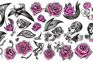 pink treagle tattoo idea