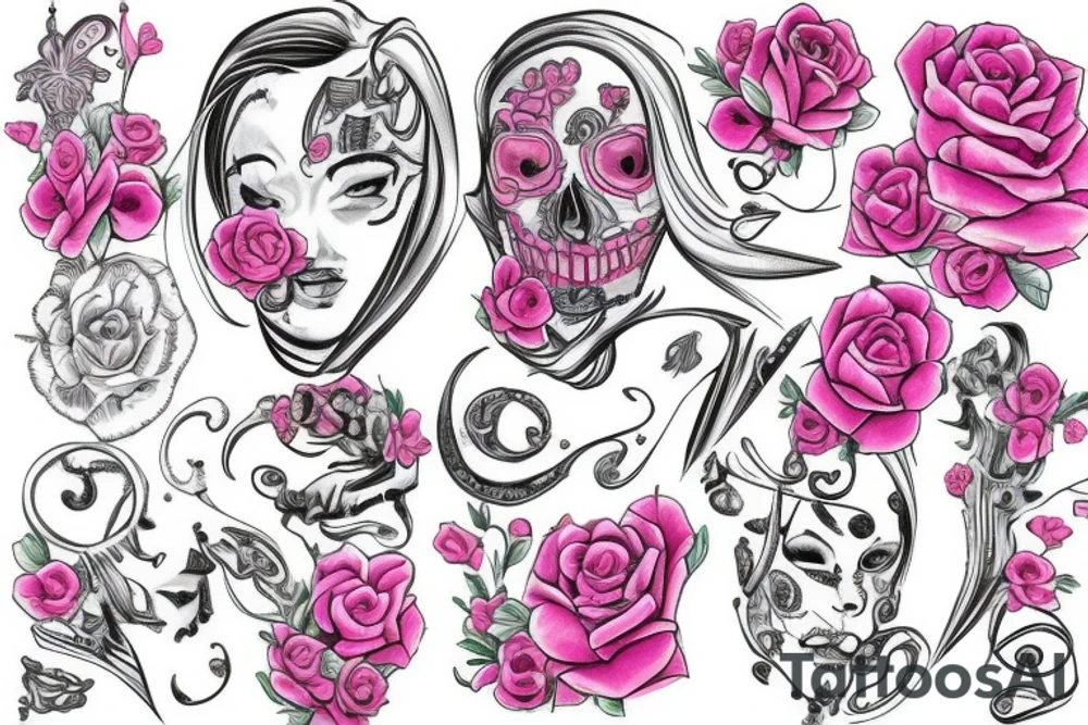 pink treagle tattoo idea