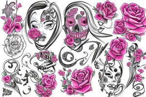 pink treagle tattoo idea