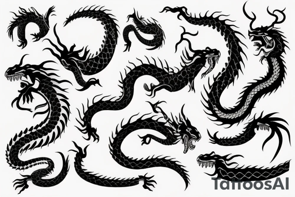 Ouroborosб, but less like snake and more like dragon tattoo idea
