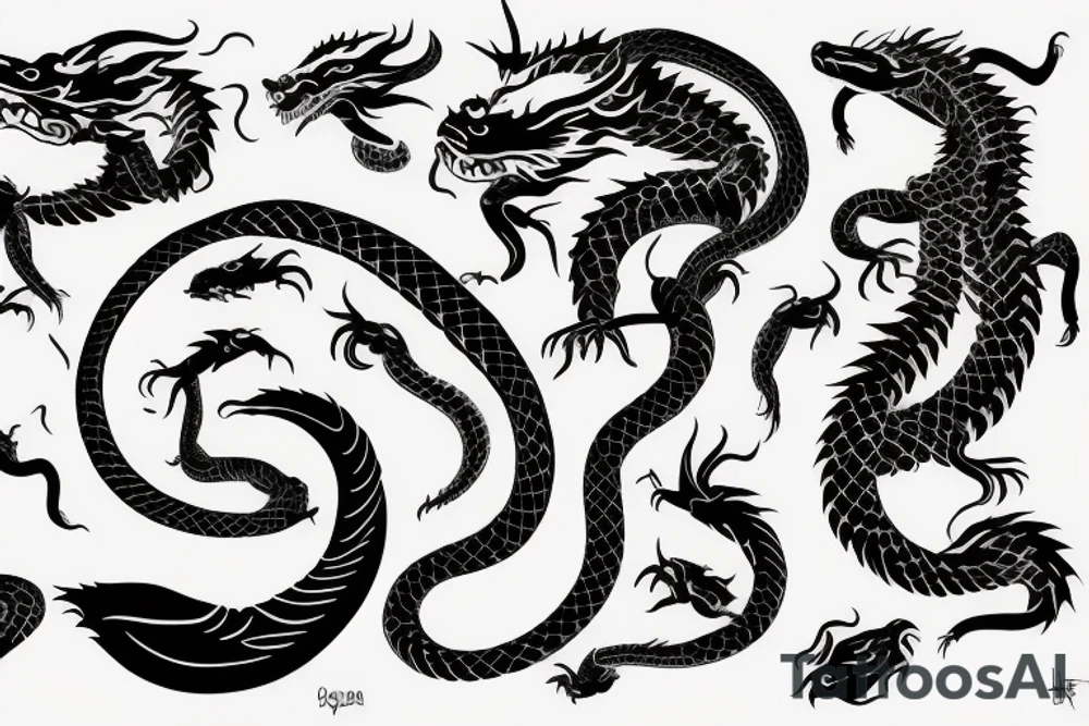 Ouroborosб, but less like snake and more like dragon tattoo idea