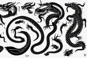 Ouroborosб, but less like snake and more like dragon tattoo idea