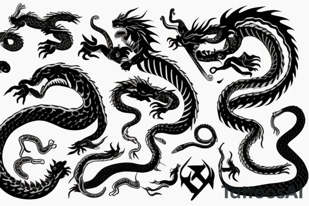 Ouroborosб, but less like snake and more like dragon tattoo idea
