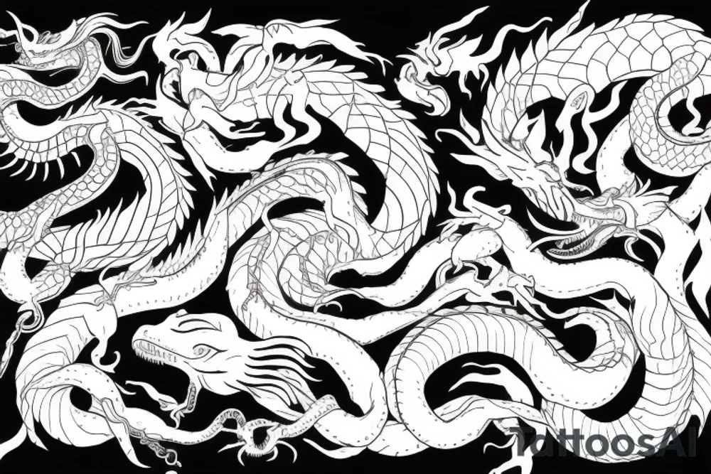 Ouroborosб, but less like snake and more like dragon tattoo idea