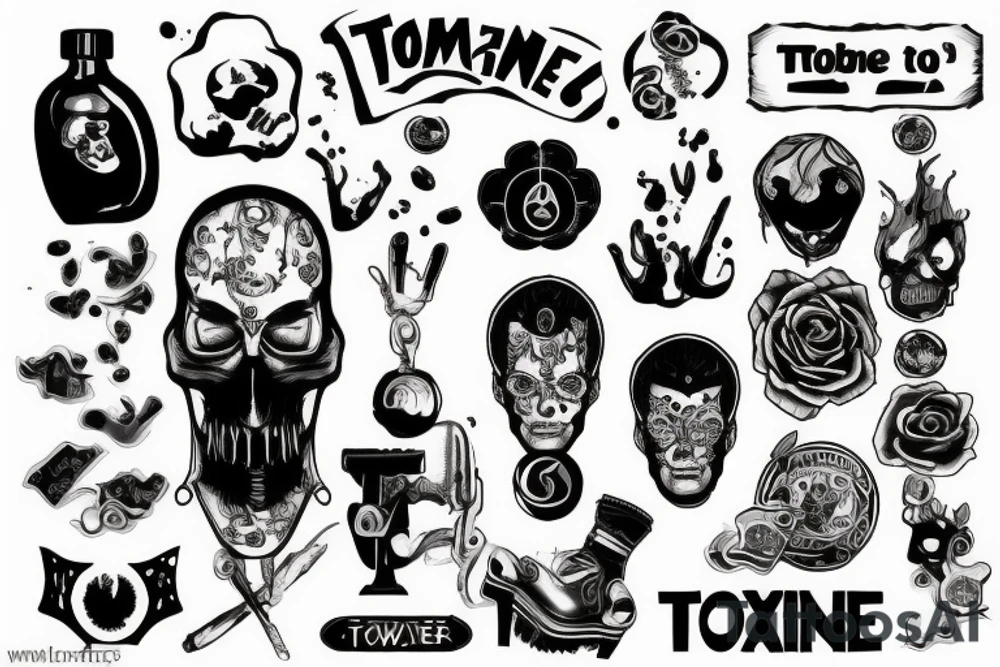 word "Toxic" as description of person tattoo idea