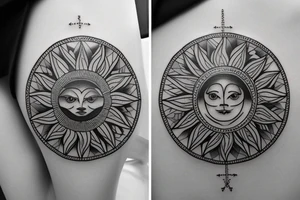 the different examples of sun tattoo idea