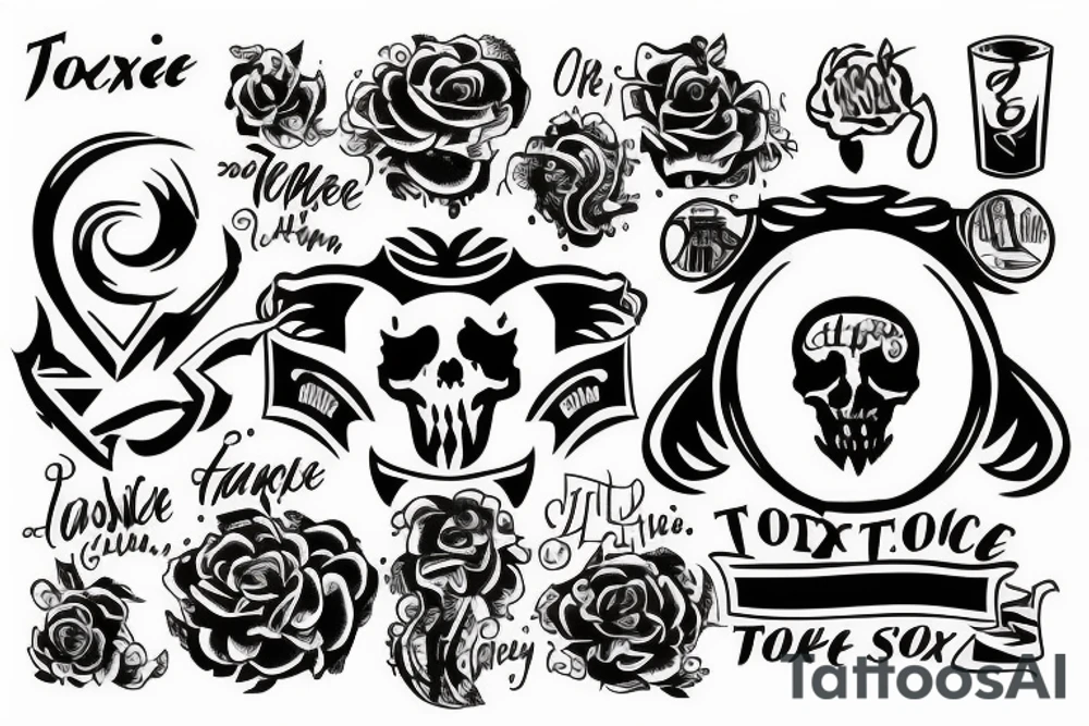 the word "Toxic" tattoo idea