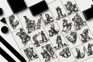 Penguins playing chess on ice tattoo idea