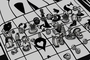 penguins playing chess on a glacier tattoo idea