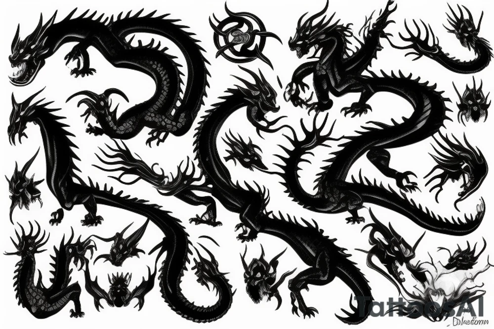 Black Dragon tattoo idea
