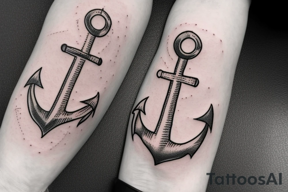 generate a sketch of an anchor tattoo in flowers on a space background tattoo idea