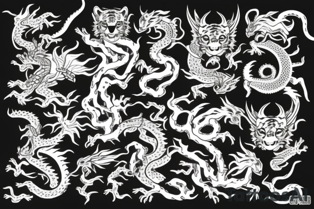 tiger and dragon tattoo idea