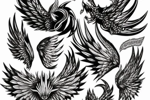 wings and spikes tattoo idea