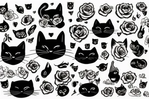 black cat bla bla tattoo idea
