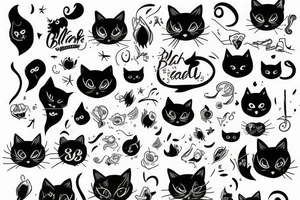 black cat bla bla tattoo idea