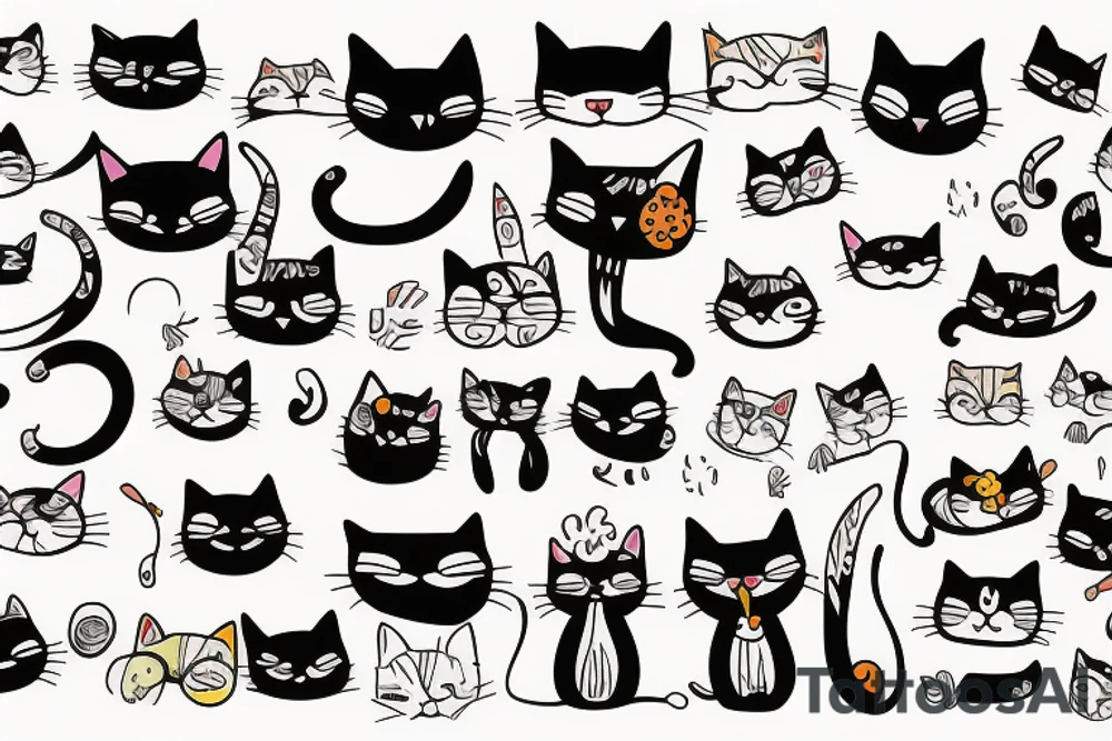 funny cat tattoo idea