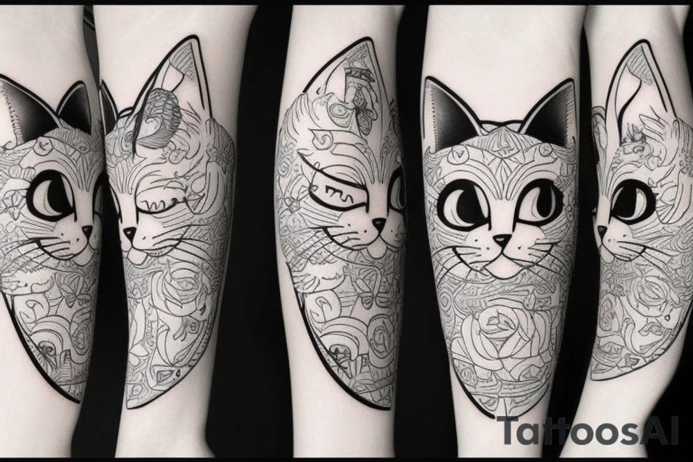 funny cat tattoo idea
