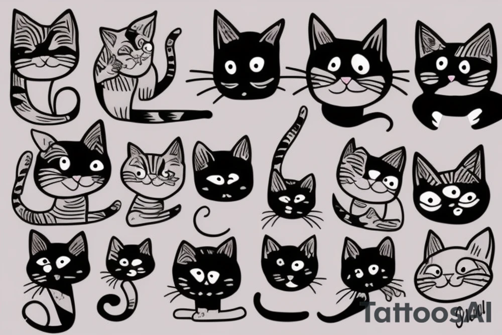 funny cat tattoo idea