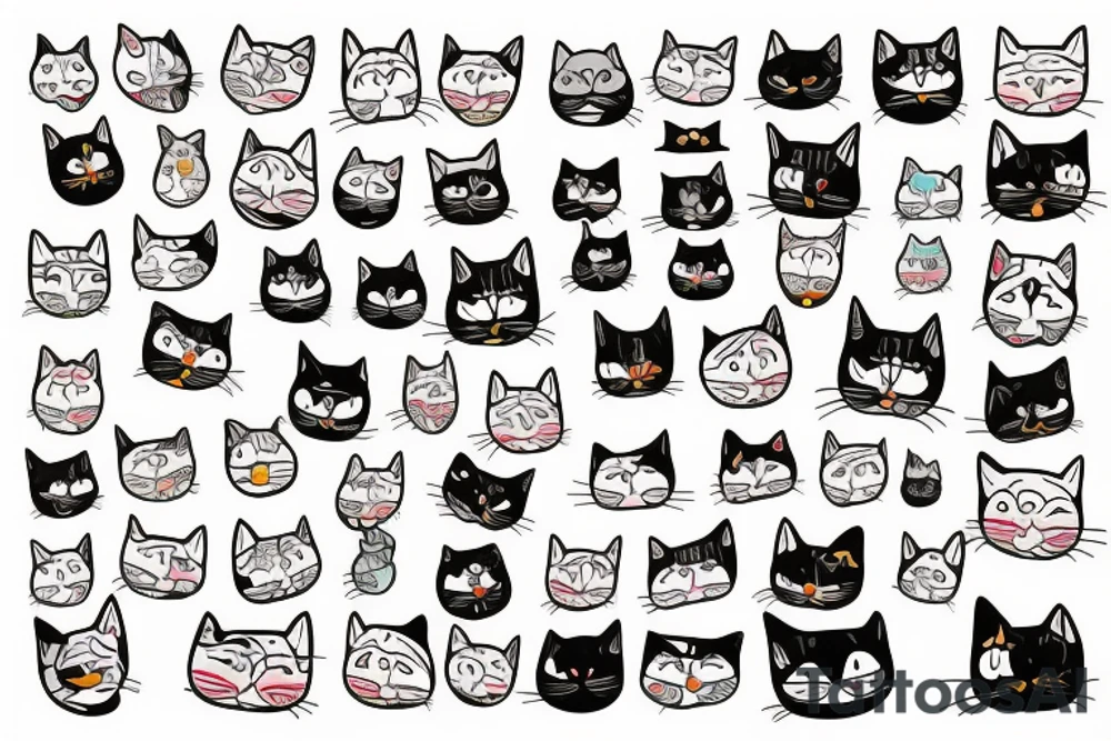funny cat tattoo idea