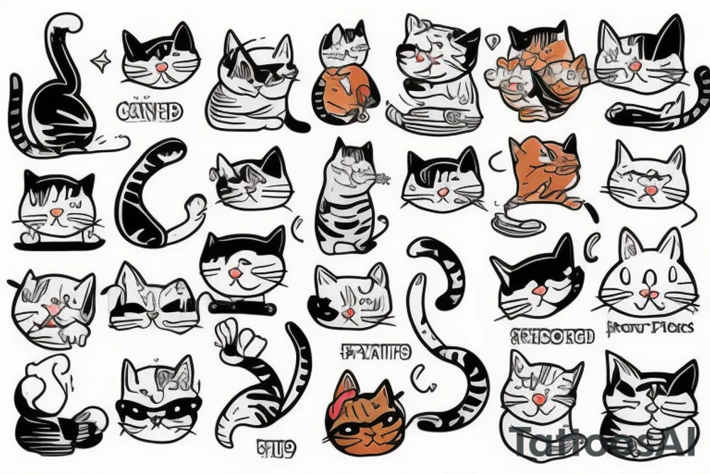 funny cat tattoo idea