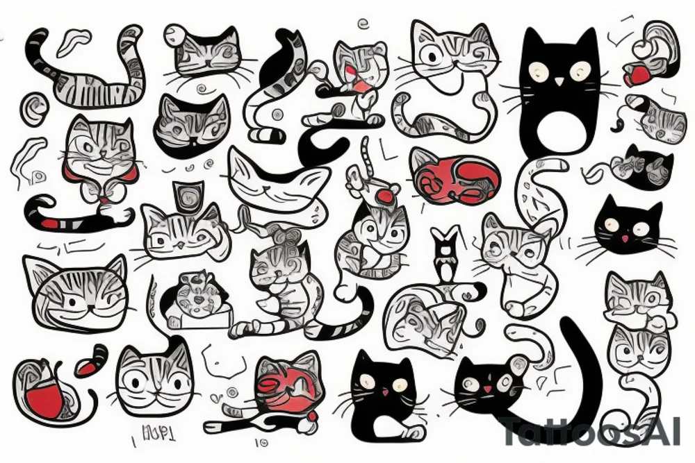 funny cat tattoo idea