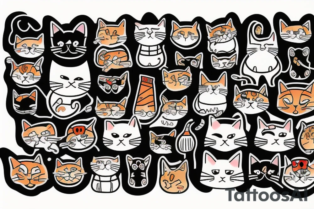 funny cat tattoo idea