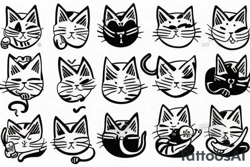 funny cat tattoo idea