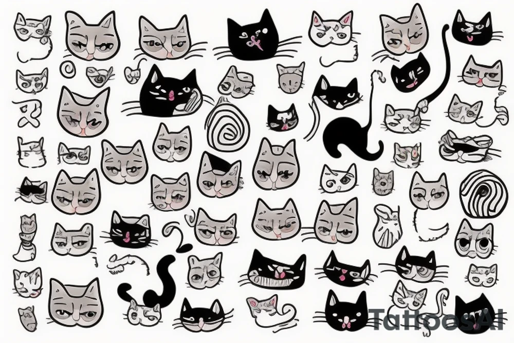 funny cat tattoo idea