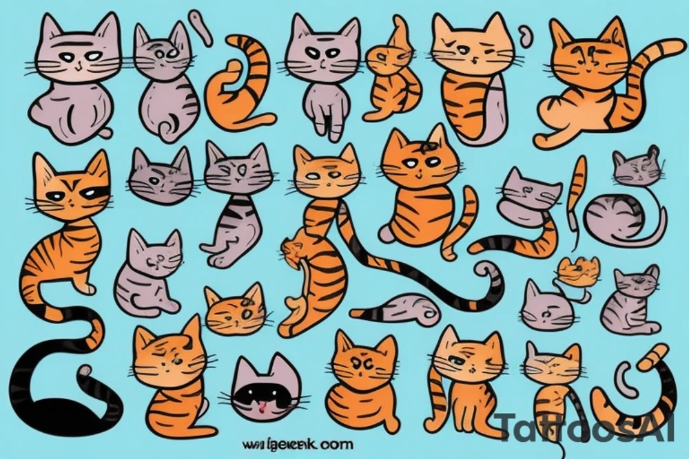 funny cat tattoo idea