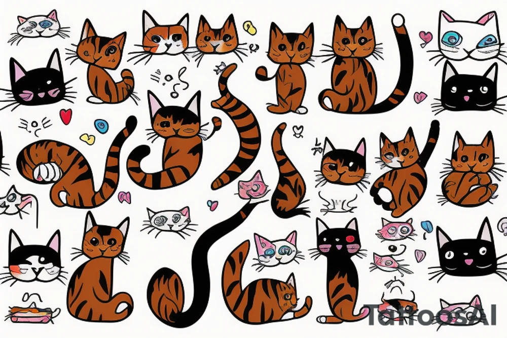 funny cat tattoo idea