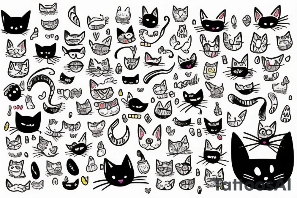 funny cat tattoo idea