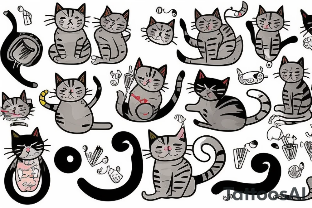 funny cat tattoo idea