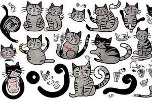 funny cat tattoo idea