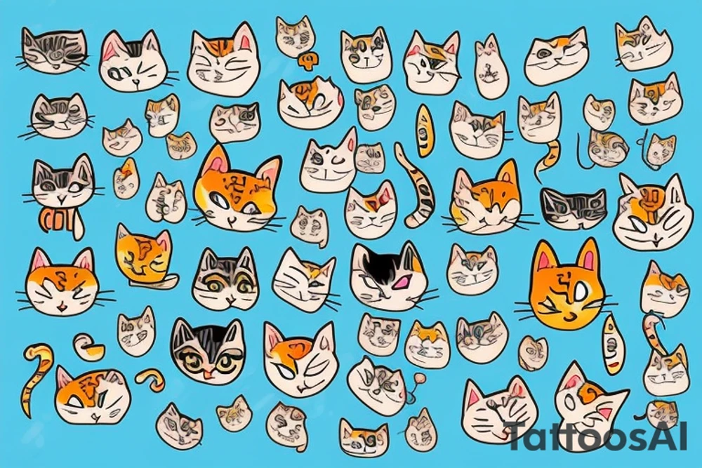 funny cat tattoo idea